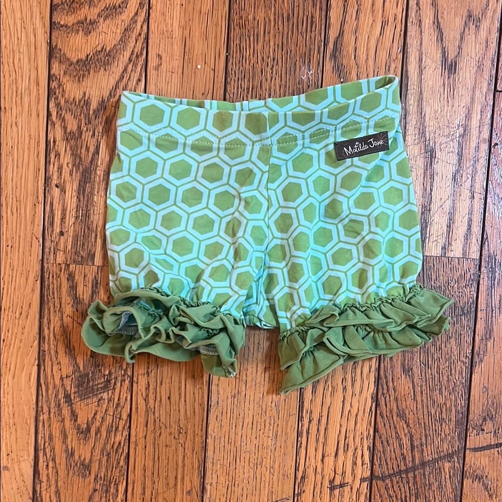 Matilda Jane Green Hexagon Ruffle Shorts